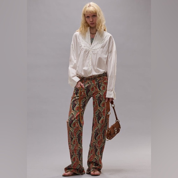 R13 Pants - R13 Paisley Print Boy Flare Pants